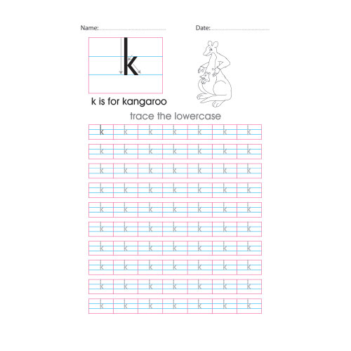 Lowercase Copywork K Printable Lowercase k handwriting with arrows worksheet at Worksheets ...
