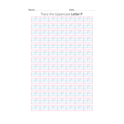 Uppercase Letter P Tracing Worksheets