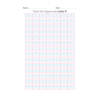 Uppercase Letter R Tracing Worksheets