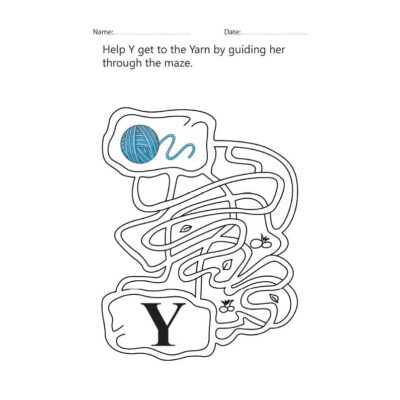 Letter Y Maze Worksheet