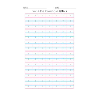 Lowercase Letter r Tracing Worksheets