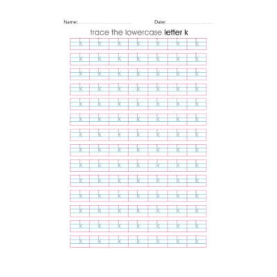 Lowercase Letter k Tracing Worksheets