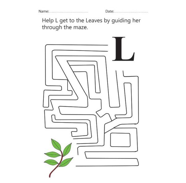 Letter L Maze Worksheet