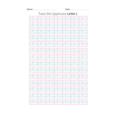 Uppercase Letter L Tracing Worksheets