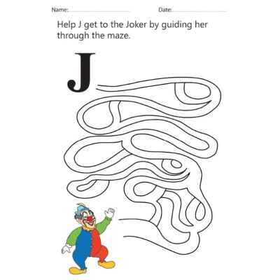 Letter J Maze Worksheet
