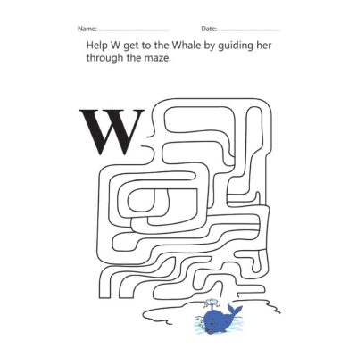 Letter W Maze Worksheet
