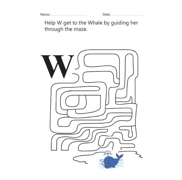 Letter W Maze Worksheet