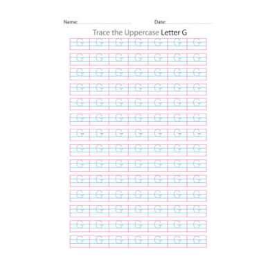 Uppercase Letter G Tracing Worksheets