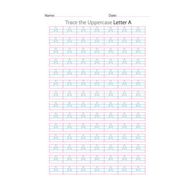 Uppercase Letter A Tracing Worksheet