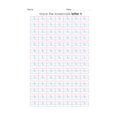 Lowercase Letter h Tracing Worksheets