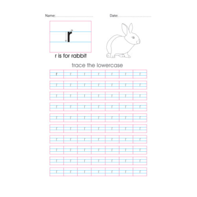 Lowercase r handwriting with arrows worksheet