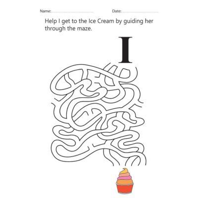 Letter I Maze Worksheet