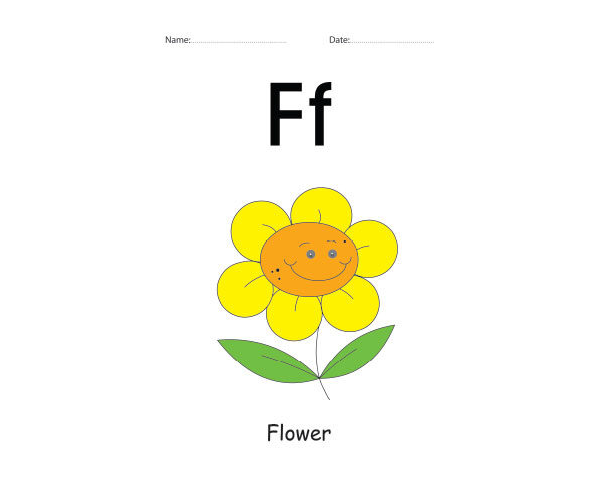 Letter F Identification colorful worksheet