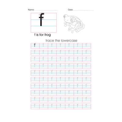 Letter f handwriting with arrows worksheet