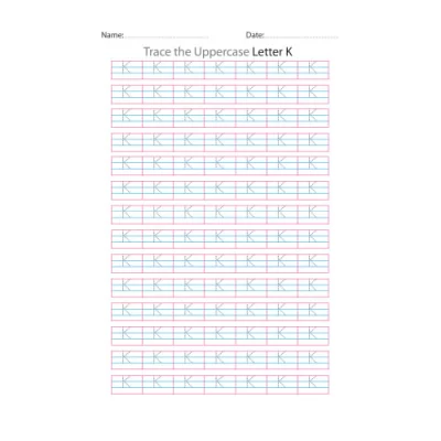Uppercase Letter K Tracing Worksheets
