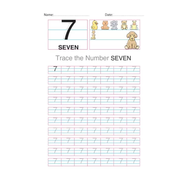 Number 7 Tracing Worksheet