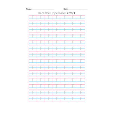 Uppercase Letter F Tracing Worksheets