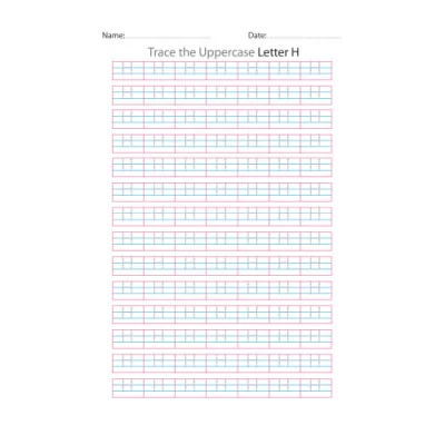 Uppercase Letter H Tracing Worksheets