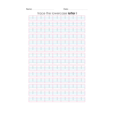 Lowercase Letter l Tracing Worksheets