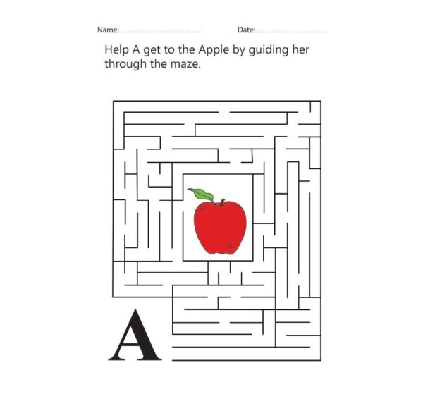 Letter A Maze Worksheet