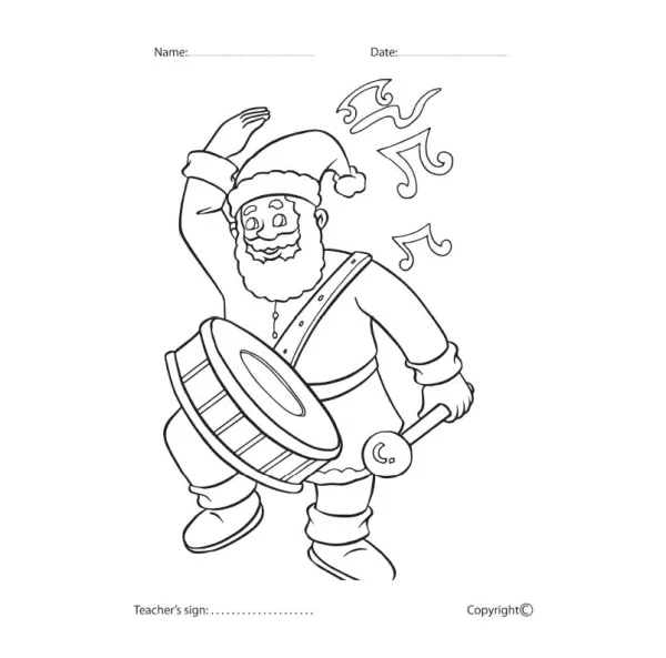 Dancing Santa Coloring Worksheet