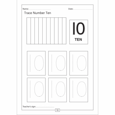 Trace Number 10 Worksheet