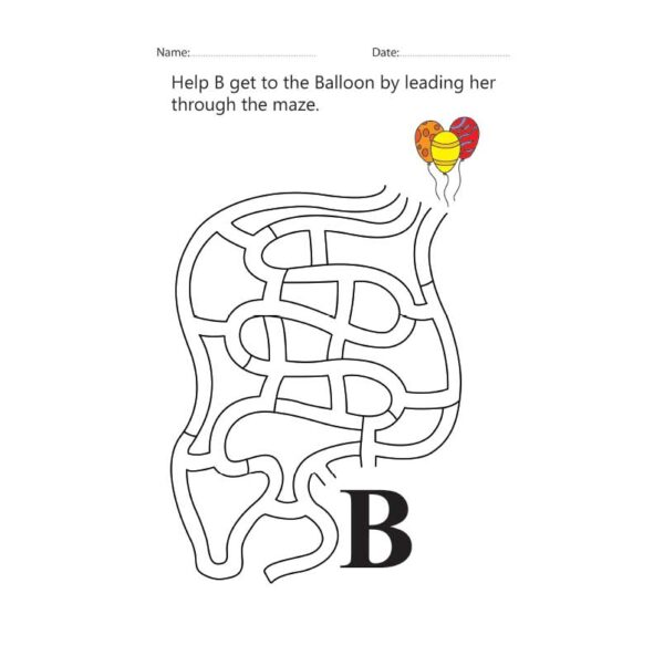 Letter B Maze Worksheet
