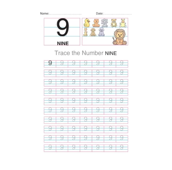 Number 9 Tracing Worksheet