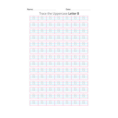 Uppercase Letter B Tracing Worksheets