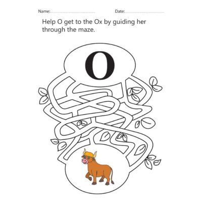 Letter O Maze Worksheet