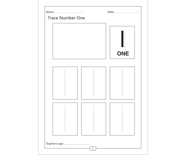 Trace Number 1 Worksheet