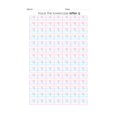 Lowercase Letter q Tracing Worksheets