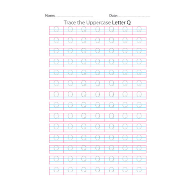 Uppercase Letter Q Tracing Worksheets