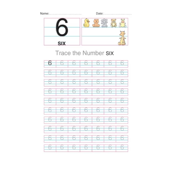 Number 6 Tracing Worksheet