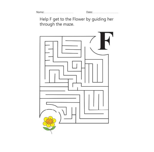 Letter F Maze Worksheet