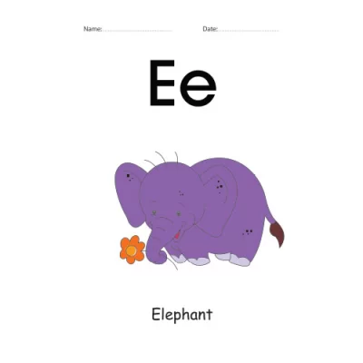 Letter E Identification colorful worksheet