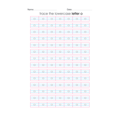 Lowercase Letter o Tracing Worksheets