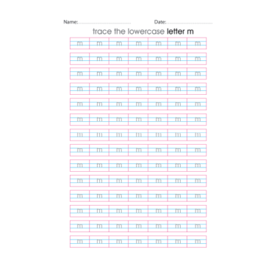 Lowercase Letter m Tracing Worksheets
