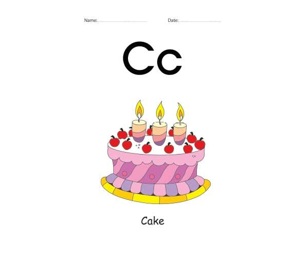 Letter C Identification colorful worksheet
