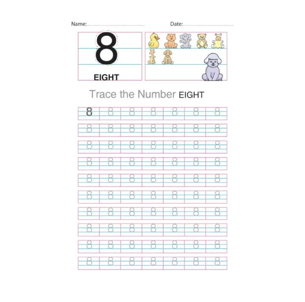 Number 8 Tracing Worksheet