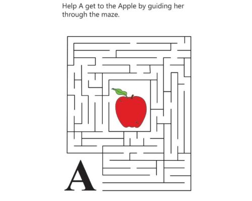 Letter A Maze Worksheet