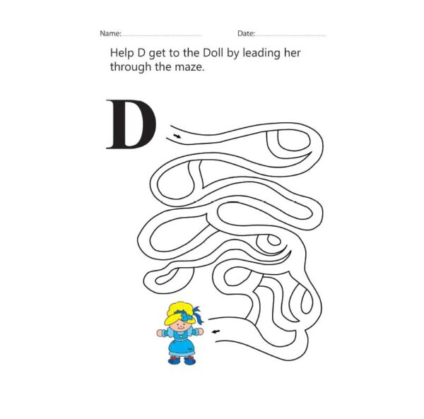 Letter D Maze Worksheet