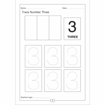 Trace Number 3 Worksheet