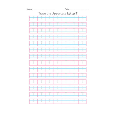 Uppercase Letter T Tracing Worksheets