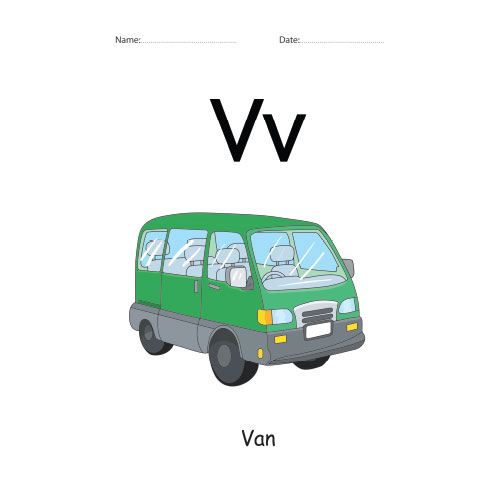 Letter V Identification colorful worksheet