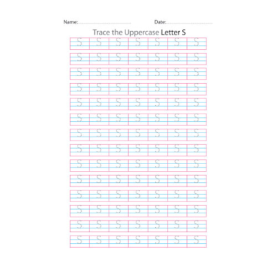 Uppercase Letter S Tracing Worksheets