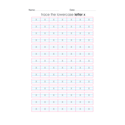 Lowercase Letter x Tracing Worksheets