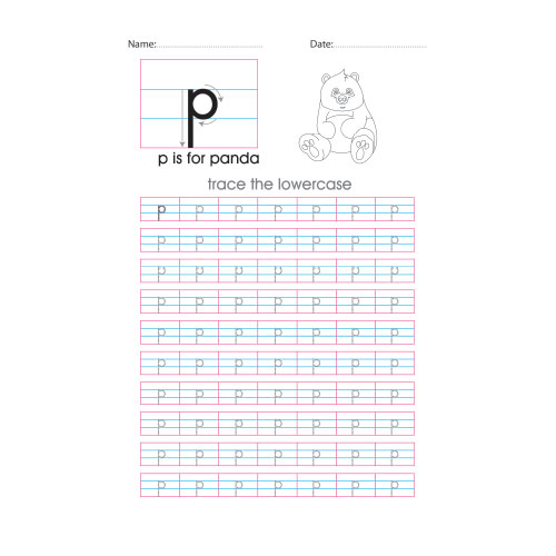 Lowercase o handwriting with arrows worksheet