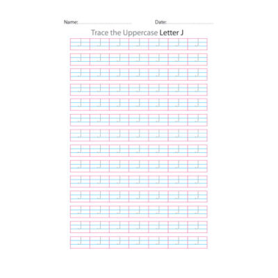 Uppercase Letter J Tracing Worksheets