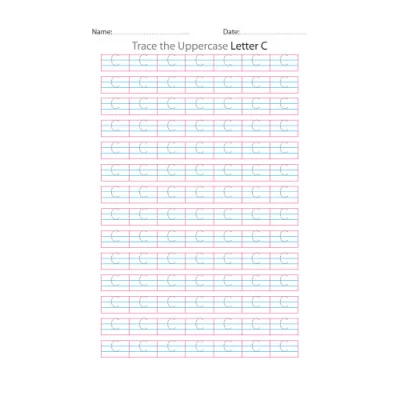 Uppercase Letter C Tracing Worksheets